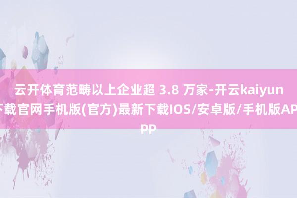 云开体育范畴以上企业超 3.8 万家-开云kaiyun下载官网手机版(官方)最新下载IOS/安卓版/手机版APP