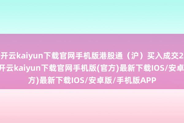 开云kaiyun下载官网手机版港股通（沪）买入成交230.19亿港元-开云kaiyun下载官网手机版(官方)最新下载IOS/安卓版/手机版APP