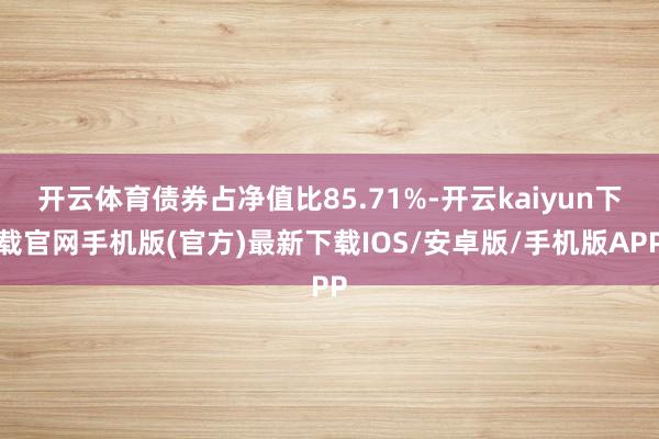 开云体育债券占净值比85.71%-开云kaiyun下载官网手机版(官方)最新下载IOS/安卓版/手机版APP