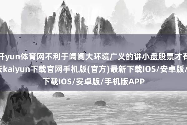 开yun体育网不利于阛阓大环境广义的讲小盘股票才有成长性-开云kaiyun下载官网手机版(官方)最新下载IOS/安卓版/手机版APP