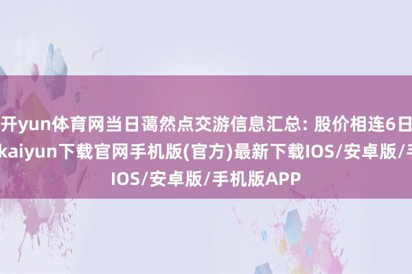 开yun体育网当日蔼然点交游信息汇总: 股价相连6日下降-开云kaiyun下载官网手机版(官方)最新下载IOS/安卓版/手机版APP